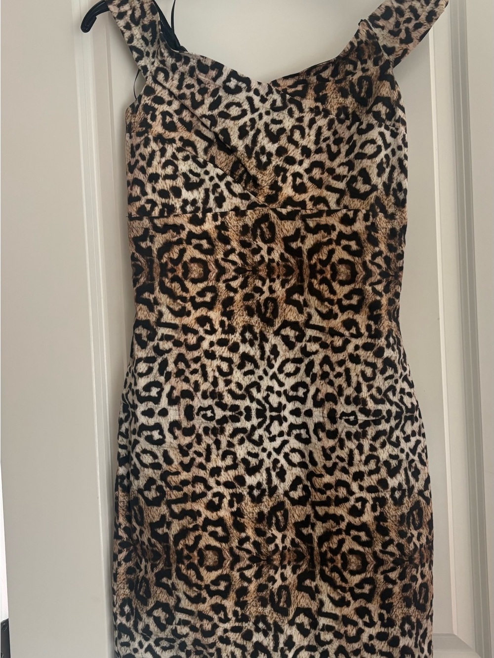 Nicole Miller One-Shoulder Leopard-Print Sheath Dress - Brown/Black/Cream
